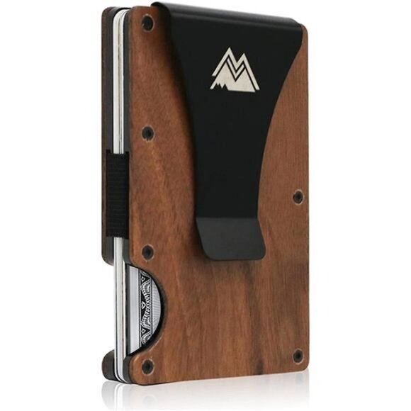 Slim Minimalist RFID Blocking Men Wallet Wooden Credit Card Holder